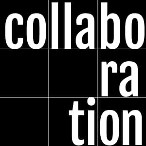 Czarno biała siatka z napisem collaboration